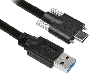 U3A0C2|USB 3.1 Gen 1 (5Gbps) Legacy Std-A plug to Type-C plug with two Jackscrews (M2) Cable (CB-00761)