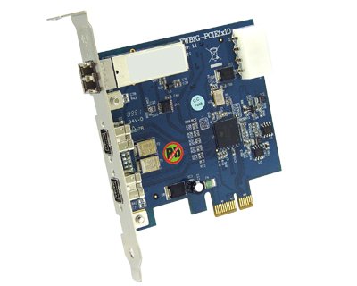 FWB1GLC-PCIE1X10|3-port OHCI 1.2 Compliant IEEE 1394b (Firewire 800) & GOF (LC-Duplex) to PCI Express x1 Host Card featuring Ti XIO2213B Host Controller