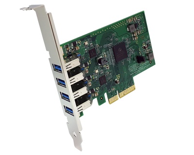 U3X2-PCIE4XE302|Dual Channel 4-port (2-port x 2) USB 3.0 to PCI Express x4 Gen 2 Host Card