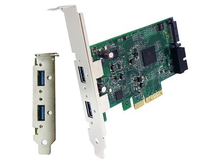 DU3IP2X-PCIE4XE301|Dual Channel 2-port (1-port x 2) USB 3.0 & Two PCIe x1 to PCIe x4 Gen 2 Host Card.