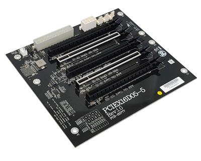 PCIEX16D05-5|PCIe x16 to four PCIe x16 (x4 mode) Expansion Docking Board