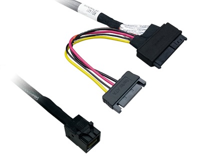 CB-S0027|Mini-SAS HD 4i plug (SFF-8643 36P) to U.2 Receptacle (SFF-8639 68P) 85ohm Cable with SATA Power (CB-S0027)