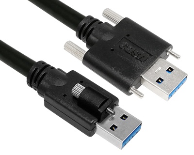 U3A1A2|USB 3.0 Std-A plug with one Jacksrew to Std-A plug  with two Jackscrews Cable
