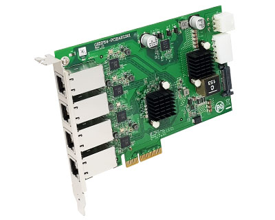 GE5PX4-PCIE4XG301|Quad Multi-Gigabit (5G/ 2.5G/ 1000BASE-T/ 100BASE-TX/ 10BASE-Te) Ethernet (POE+) to PCI Express x4 Gen 3 Host Card