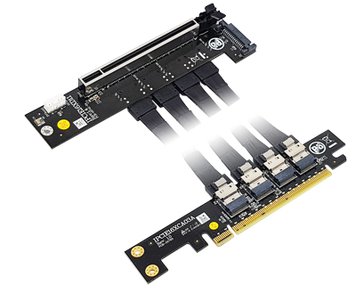 PCIEX16E-16S|PCIe x16 edge connector to PCIe x16 Slot Interconnect Cabling solution
