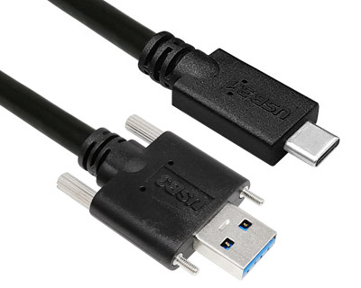 U3A2C0|USB 3.1 Gen 1 (5Gbps) Legacy Std-A plug with two Jackscrews (M2) to Type-C plug Cable (CB-00763)