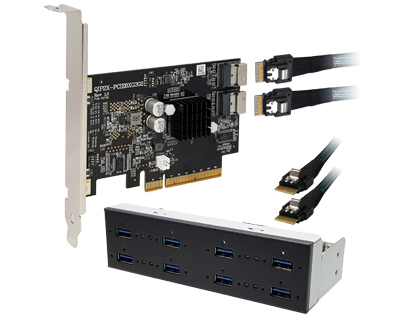 U31X4-PCIE8XE102|Quad Channel 8-port (2-port x 4) USB 3.1 Gen 2 to PCI Express x8 Gen 3 Host Card
