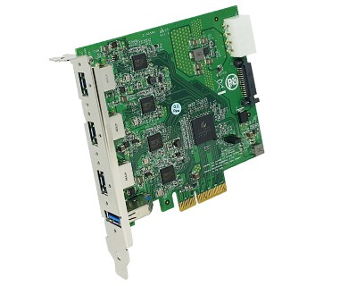U3X4-PCIE4XE314|Quad Channel 4-port (1-port x 4) USB 3.0 to PCI Express x4 Gen 2 Host Card