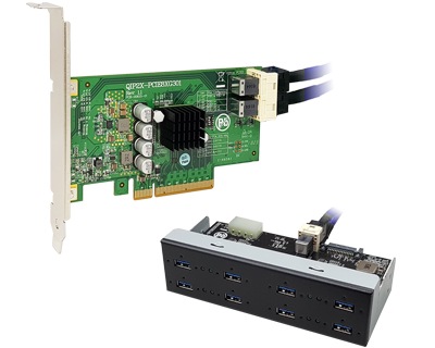U31X4-PCIE8XE101|Quad Channel 8-port (2-port x 4) USB 3.1 Gen 2 to PCI Express x8 Gen 3 Host Card