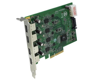 U3X4-PCIE4XE111|Quad Channel 4-port (1-port x 4) USB 3.0 to PCI Express x4 Gen 2 Host Card